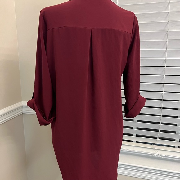 Karlie Deep Red (Burgundy) Women's Blouse - Picture 2 of 5